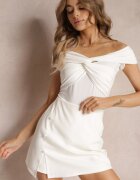 lovery Fustă-Pantaloni scurți Albe Casuale High Waist Finisate pe lateral cu nasturi Marisstela