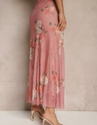 lovery Fustă Roz cu Imprimeu Floral Evazată Efrirene