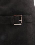 lovery Ghete biker cu toc gros decorate cu carâmb răsfrânt și cataramă Hervas Negre