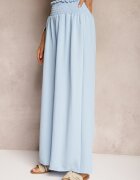 lovery Pantaloni albaștri deschis High Waist cu picioare largi și elastic în talie Risabessa