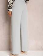 lovery Pantaloni de costum Gri Talie înaltă cu buzunare Denera