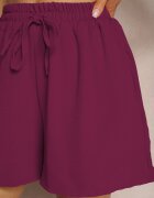lovery Pantaloni scurți Mov închis cu croi lejer Talie înaltă cu elastic în talie Vimallora
