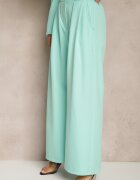 lovery Pantaloni Verde deschis Largi Talie înaltă Croială de costum Cu pliuri Uliadorea