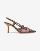 lovery Pantofi stiletto tip slingback cu imprimeu leopard cu inserții din plasă Asdexia