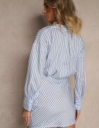 lovery Rochie Ajustată Albastru deschis cu Croi cămașă cu dungi Mevistra