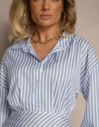 lovery Rochie Ajustată Albastru deschis cu Croi cămașă cu dungi Mevistra