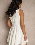 lovery Rochie Albă cu Croială Cloș cu Cusături Lenirae