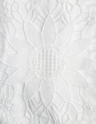 lovery Rochie Albă Mulată Mini cu Dantelă și Volane Offiamea