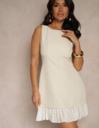 lovery Rochie Bej Cambrată în Stil Elegant Velzedia