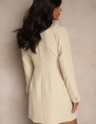 lovery Rochie Bej deschis Cu o croială de sacou cambrată Decorată cu o mini trenă Besilaine