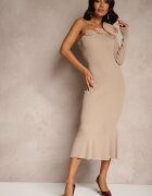 lovery Rochie Bej închisă Asimetrică de cocktail cu flori Issalea