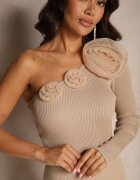 lovery Rochie Bej închisă Asimetrică de cocktail cu flori Issalea