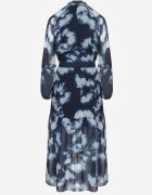 lovery Rochie Bleu marin cu o croială dreaptă cu model floral decorată cu o curea Acexia