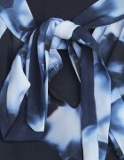 lovery Rochie Bleu marin cu o croială dreaptă cu model floral decorată cu o curea Acexia
