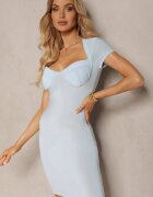 lovery Rochie Bodycon Albastru deschis cu Decolteu întărit în formă de inimă Asinela