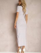 lovery Rochie Bodycon Violet cu Decolteu Petrecut Fentă și Drapaj Subtil Zaleatie