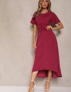 lovery Rochie Bordo evazată cu drapaj Odarene