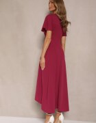 lovery Rochie Bordo evazată cu drapaj Odarene
