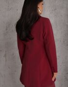 lovery Rochie Bordo în stil sacou cu umeri întăriți decorată cu flori 3D Nelorien