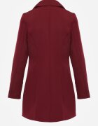 lovery Rochie Bordo în stil sacou cu umeri întăriți decorată cu flori 3D Nelorien