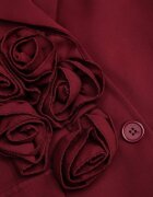 lovery Rochie Bordo în stil sacou cu umeri întăriți decorată cu flori 3D Nelorien