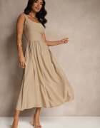 lovery Rochie cloche bej închis din Viscoză Milunisa