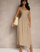 lovery Rochie cloche bej închis din Viscoză Milunisa