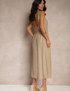lovery Rochie cloche bej închis din Viscoză Milunisa