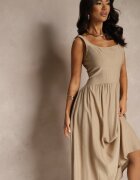 lovery Rochie cloche bej închis din Viscoză Milunisa