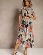 lovery Rochie cloș neagră decorată cu șnur și curea cu cataramă Sorisse