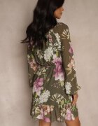 lovery Rochie Cloș Verde închis Decorată cu model floral Zerovia