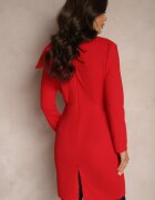 lovery Rochie De Cocktail Roșie cu croială mulată cu fundă pe umăr Innathia