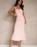lovery Rochie de cocktail roz cambrată din viscoză Folarose