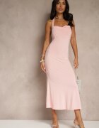 lovery Rochie de cocktail roz cambrată din viscoză Folarose