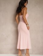 lovery Rochie de cocktail roz cambrată din viscoză Folarose