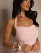 lovery Rochie de cocktail roz cambrată din viscoză Folarose