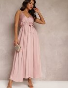 lovery Rochie de cocktail Roz deschis cu elastic în talie cu bretele reglabile Anajane