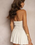 lovery Rochie Evazată Bejă din Viscoză și In cu Corset Fără Mâneci Vimasari
