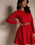 lovery Rochie Evazată Roșie cu Croi Clasic Temiriela