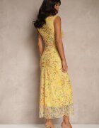lovery Rochie Galbenă cambrată cu model floral Lirandra