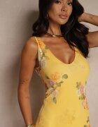 lovery Rochie Galbenă din plasă Florală Milosea
