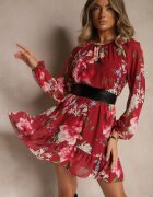 lovery Rochie în cloș Visiniu Decorată cu model floral Zerovia