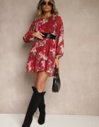 lovery Rochie în cloș Visiniu Decorată cu model floral Zerovia
