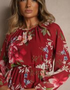 lovery Rochie în cloș Visiniu Decorată cu model floral Zerovia