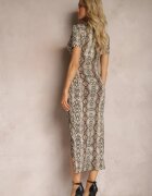 lovery Rochie Maro Bodycon cu Decolteu Petrecut Fentă și Drapaj Subtil Zaleatie