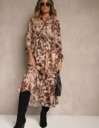 lovery Rochie Maro cu croială evazată cu cordon și fir metalic Nalimirae
