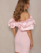 lovery Rochie Mini Roză cu Croi Cambrat cu Decolteu Spaniol Callacia