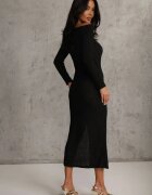 lovery Rochie Neagră cu croială ajustată decorată cu aplicație metalică Reittia