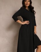 lovery Rochie Neagră cu croială evazată și cusături decorative Reanelis