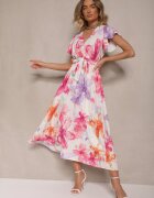 lovery Rochie petrecută Fucsia cu cordon cu imprimeu floral Redellira